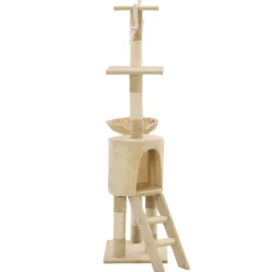 vidaXL kradsetræ til katte med sisal-kradsestolper 138 cm beige