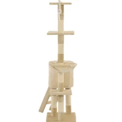 vidaXL kradsetræ til katte med sisal-kradsestolper 138 cm beige