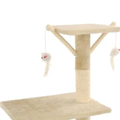 vidaXL kradsetræ til katte med sisal-kradsestolper 138 cm beige
