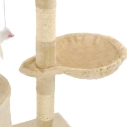 vidaXL kradsetræ til katte med sisal-kradsestolper 138 cm beige