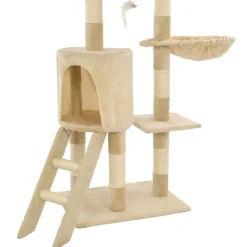 vidaXL kradsetræ til katte med sisal-kradsestolper 138 cm beige