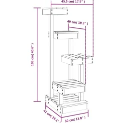 vidaXL kradsetræ 45,5x49x103 cm massivt fyrretræ
