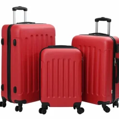 vidaXL Kuffert med lås 3 pcs Rød 50 x 31 x 78 cm ABS Plastik