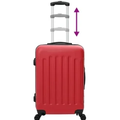 vidaXL Kuffert med lås 3 pcs Rød 50 x 31 x 78 cm ABS Plastik