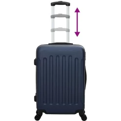 vidaXL Kuffert med lås 3 pcs Mørk blå 50 x 31 x 78 cm ABS Plastik