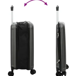 vidaXL Kuffert med lås Mørkegrå 34 x 23 x 55.5 cm ABS Plastik