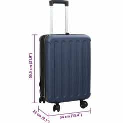 vidaXL Kuffert med lås Mørkeblå 34 x 23 x 55.5 cm ABS Plastik