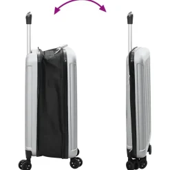vidaXL Kuffert med lås Sølv 34 x 23 x 55.5 cm ABS Plastik