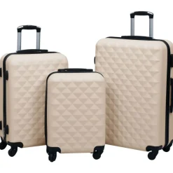 vidaXL kuffertsæt 3 dele hardcase ABS guldfarvet