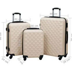 vidaXL kuffertsæt 3 dele hardcase ABS guldfarvet