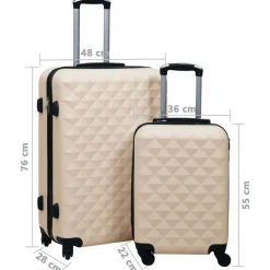 vidaXL kuffertsæt 2 dele hardcase ABS guldfarvet