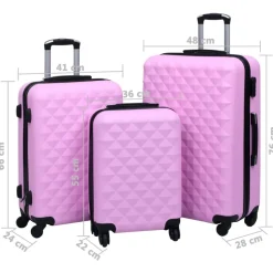 vidaXL kuffertsæt 3 stk. hardcase ABS pink