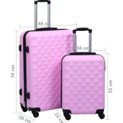 vidaXL kuffertsæt 2 stk. hardcase ABS pink