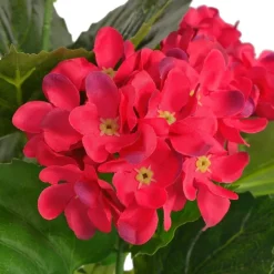 vidaXL kunstig hortensia-plante med urtepotte 60 cm rød