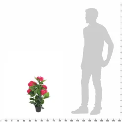 vidaXL kunstig hortensia-plante med urtepotte 60 cm rød