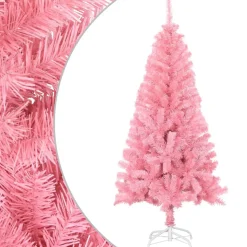 vidaXL kunstigt juletræ med juletræsfod 150 cm PVC lyserød