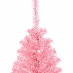 vidaXL kunstigt juletræ med juletræsfod 150 cm PVC lyserød