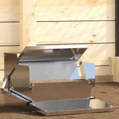 vidaXL Kylling treadle feeder Sølv 50 x 40 x 29 cm Galvaniseret stål