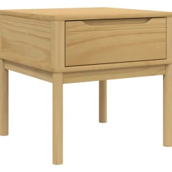 vidaXL lampebord FLORO 55x55x54 cm massivt fyrretræ gyldenbrun
