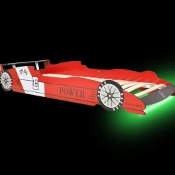 vidaXL LED racerbilseng til børn 90 x 200 cm rød