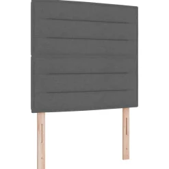vidaXL LED sengegavl med LED-lysstrimler Mørkegrå 80 cm Stof