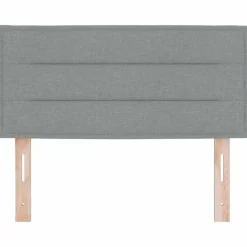 vidaXL LED sengegavl med LED-lysstrimler Lysegrå 80 cm Stof