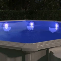 vidaXL LED-poollampe nedsænkelig og flydende fjernbetjening flerfarvet
