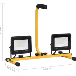 vidaXL LED-projektør med håndtag 2x30 W varm hvid