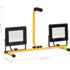 vidaXL LED-projektør med håndtag 2x50 W varm hvid