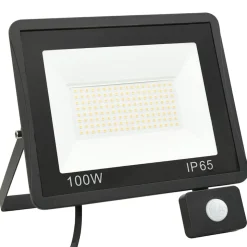 vidaXL LED-projektør med sensor 100 W varm hvid