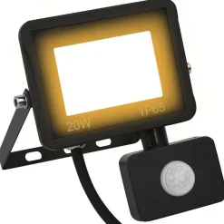 vidaXL LED-projektør med sensor 20 W varm hvid