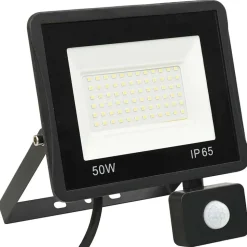 vidaXL LED-projektør med sensor 50 W varmt hvidt lys