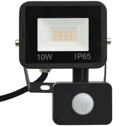 vidaXL LED-projektør med sensor 10 W varm hvid