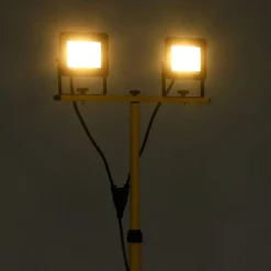 vidaXL LED-projektør med stativ 2x30 W varm hvid