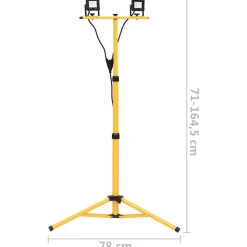 vidaXL LED-projektør med stativ 2x10 W varm hvid