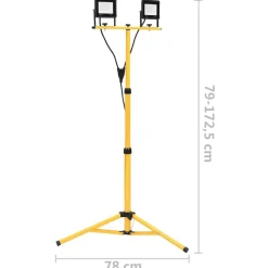 vidaXL LED-projektør med stativ 2x50 W varm hvid