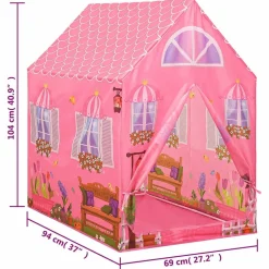 vidaXL legetelt til børn 69x94x104 cm med 250 bolde pink