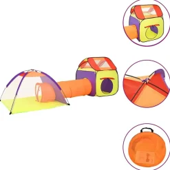 vidaXL legetelt til børn 338x123x111 cm 250 bolde flerfarvet