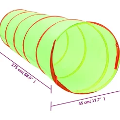 vidaXL legetunnel til børn 175 cm 250 bolde polyester grøn