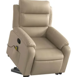 vidaXL løftestol med massagefunktion kunstlæder cappuccino