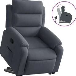 vidaXL løftestol velour mørkegrå