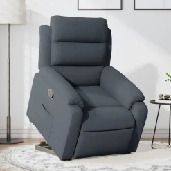 vidaXL løftestol velour mørkegrå