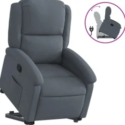 vidaXL løftestol velour mørkegrå