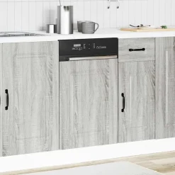 vidaXL låge til opvaskemaskine Kalmar 45x1,5x57 cm grå sonoma-eg