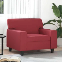 vidaXL lænestol 60 cm kunstlæder vinrød