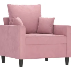 vidaXL lænestol 60 cm velour lyserød