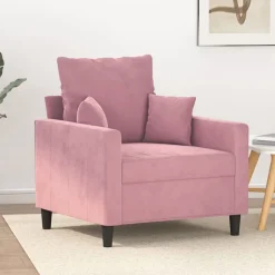 vidaXL lænestol 60 cm velour lyserød