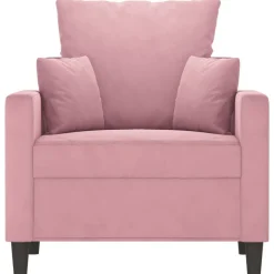 vidaXL lænestol 60 cm velour lyserød