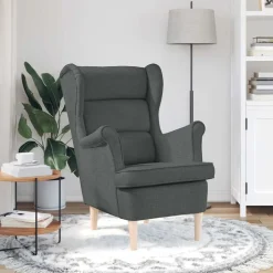 vidaXL lænestol 74x84x100 cm stof mørkegrå