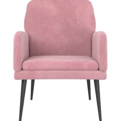 vidaXL lænestol 62x79x79 cm velour lyserød